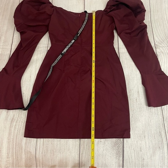 NWT PRETTY LITTLE THING Women’s Plum Square Neck Puff Sleeve Bodycon Dress Sz 2 - Picture 9 of 15